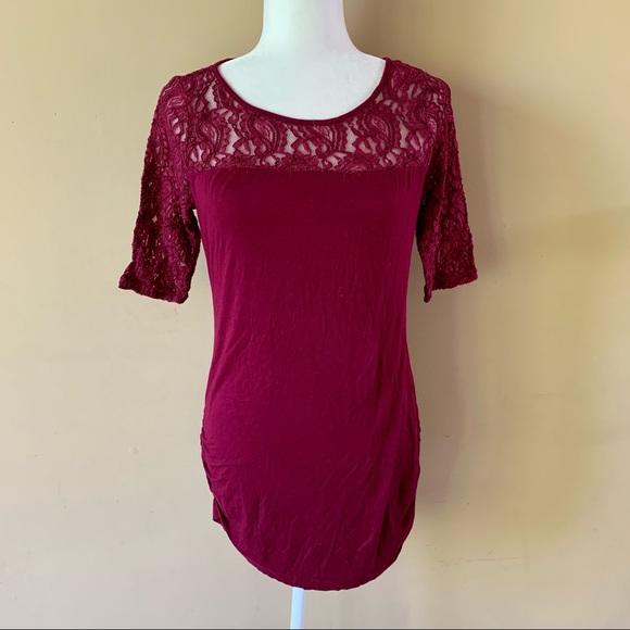 Motherhood Maternity Tops - Motherhood Maternity Medium Red Lace Shirt